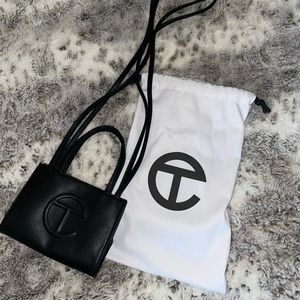 Small black Telfar shopping bag